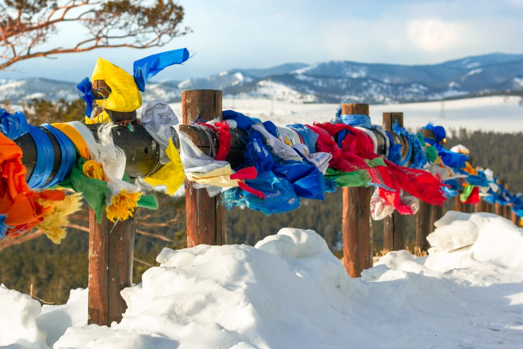 Colourful prayer flags Mongolia